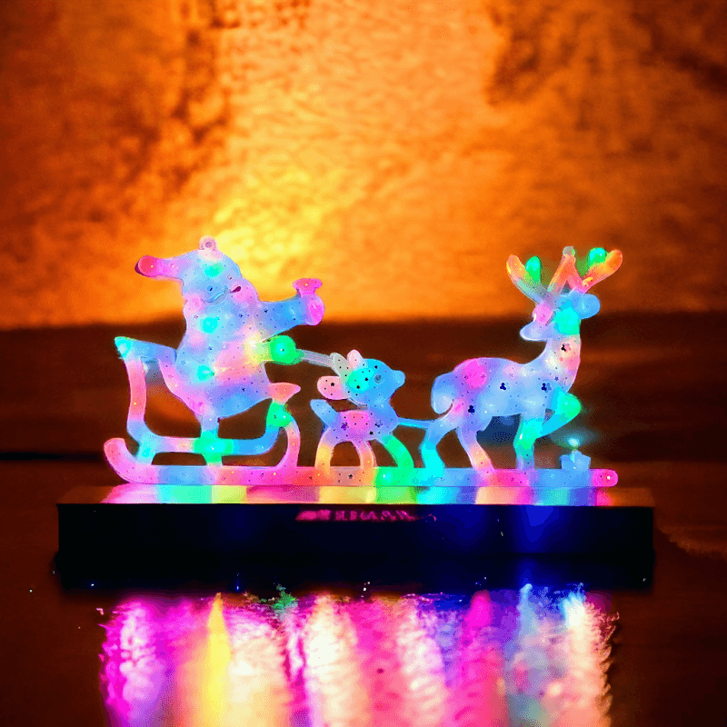 Wisząca ozdoba świąteczna LED Sanie XXL multikolor 65x31 cm