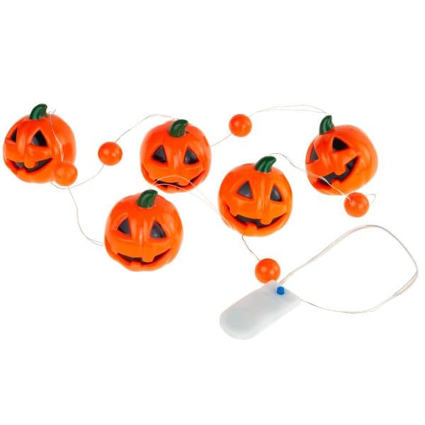 Girlanda LED dynie – 5 lampek Halloween (3 tryby)