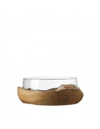 Misa / wazon Terra 28 cm – szkło i drewno, Leonardo