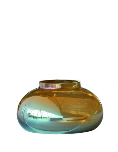 Wazon szklany złoty 14 cm – Leonardo Poesia, ręcznie robiony