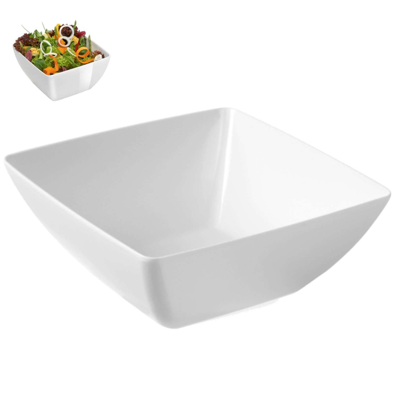 Miska kwadratowa z melaminy biała 27 × 27 × 10,5 cm – Hendi
