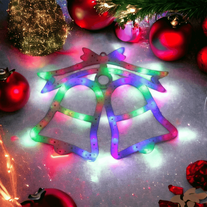 Wisząca ozdoba świąteczna LED Dzwoneczki XXL multikolor 44x35,5 cm