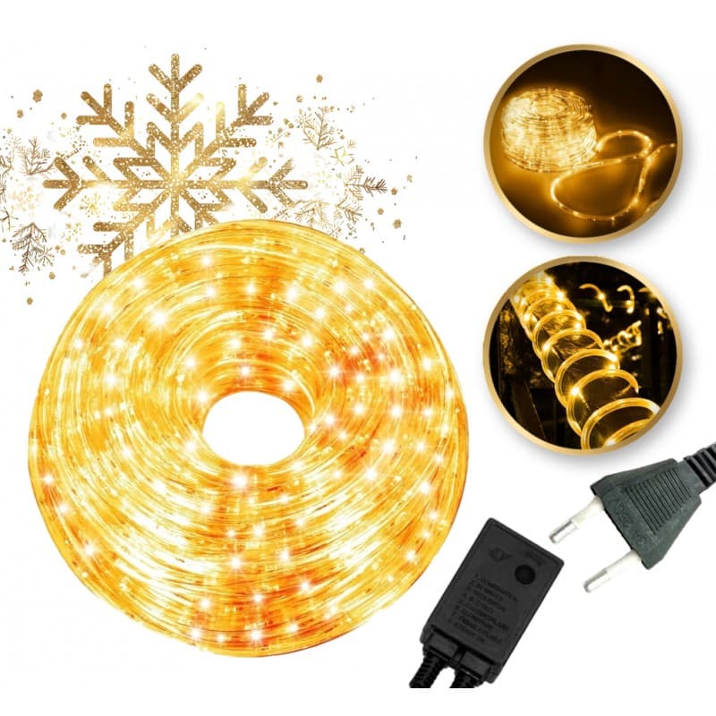 Wąż świetlny LED 8,5 m ciepły biały – lampki zewnętrzne na elewację i ogród