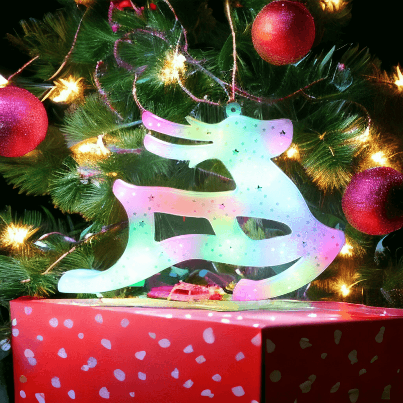 Wisząca ozdoba świąteczna LED renifer XXL multikolor 43x28 cm